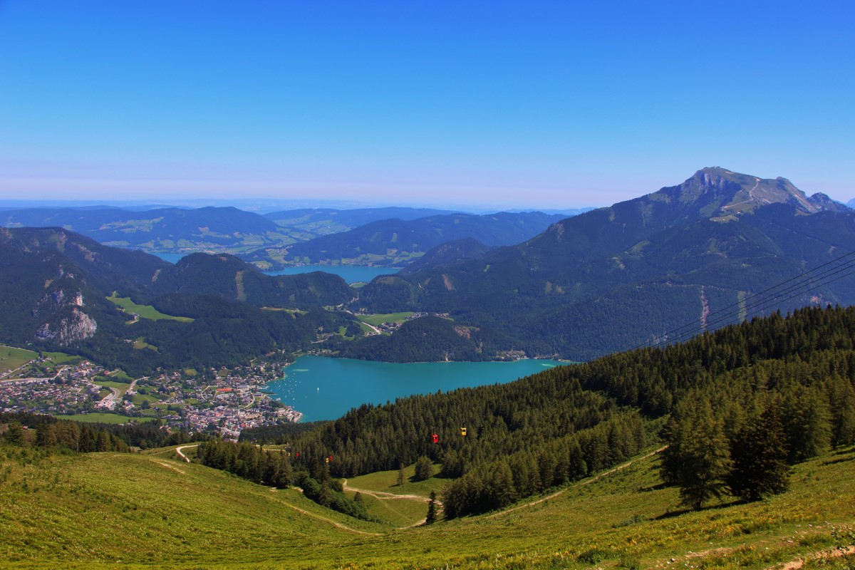 Wanderung auf dem Zwölferhorn bei St. Gilgen in Österreich